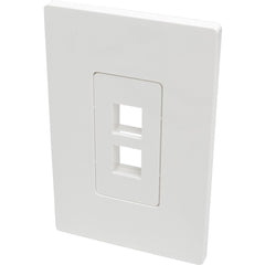 Tripp Lite N080-102 Placa de pared universal de un solo gang de 2 puertos blanca