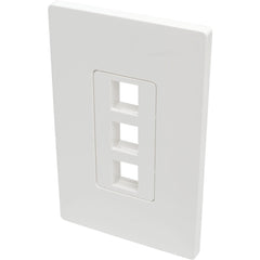 Tripp Lite N080-103 3-Port Single-Gang Universal Keystone Wallplate White トリップライト N080-103 3ポート シングルギャング ユニバーサル キーストーン ウォールプレート、ホワイト