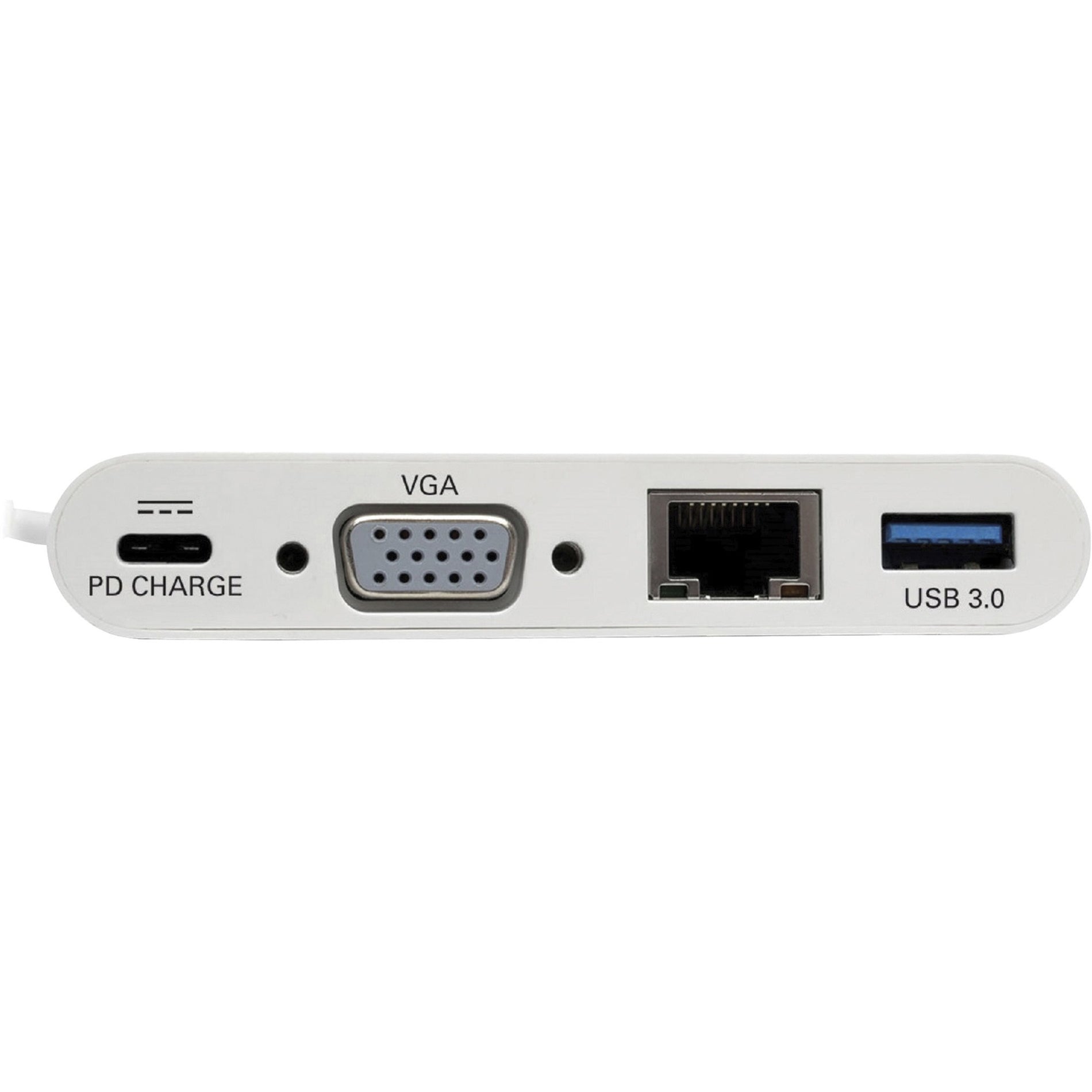 Close-up view of Tripp Lite docking station ports including VGA, USB 3.0, and RJ-45-alternate-image2