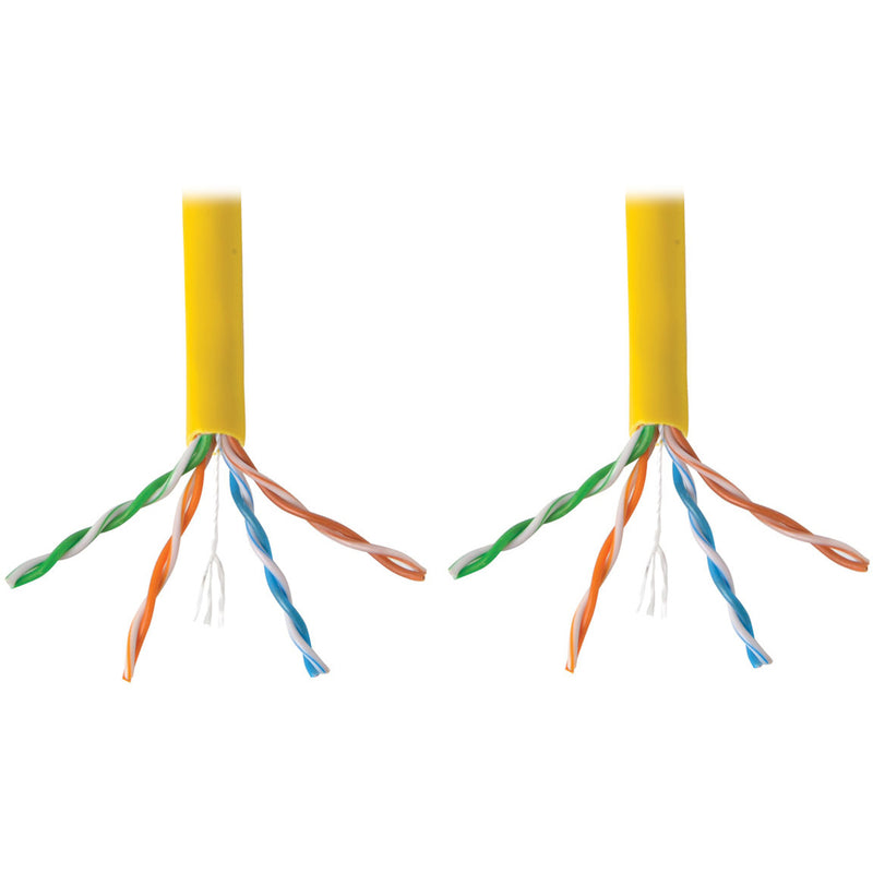 Close-up of Cat6 cable internal wire construction showing twisted pairs