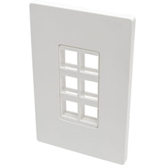 Tripp Lite N080-106 6-Port Single-Gang Universal Keystone Wallplate White  トリップライト N080-106 6個ポートシングルギャングユニバーサルキーストーンウォールプレート、ホワイト