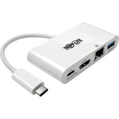 Tripp Lite U444-06N-HGU-C Stasiun Dok USB-A USB-C ke HDMI Gen 1 USB 3.1 Putih