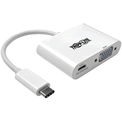 Tripp Lite U444-06N-V-C USB-C 到 VGA 适配器，USB-A 中心和充电端口 Tripp Lite 的品牌名称翻译为：特力皮