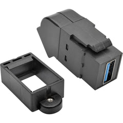 Tripp Lite U325-000-KPA-BK USB 3.0 All-in-One Keystone/Panel Mount Angled Coupler (F/F) Zwart