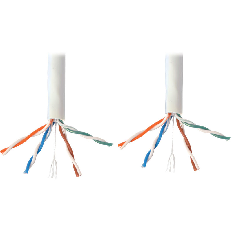 Close-up of Cat6 cable internal wire pairs showing twisted pair construction