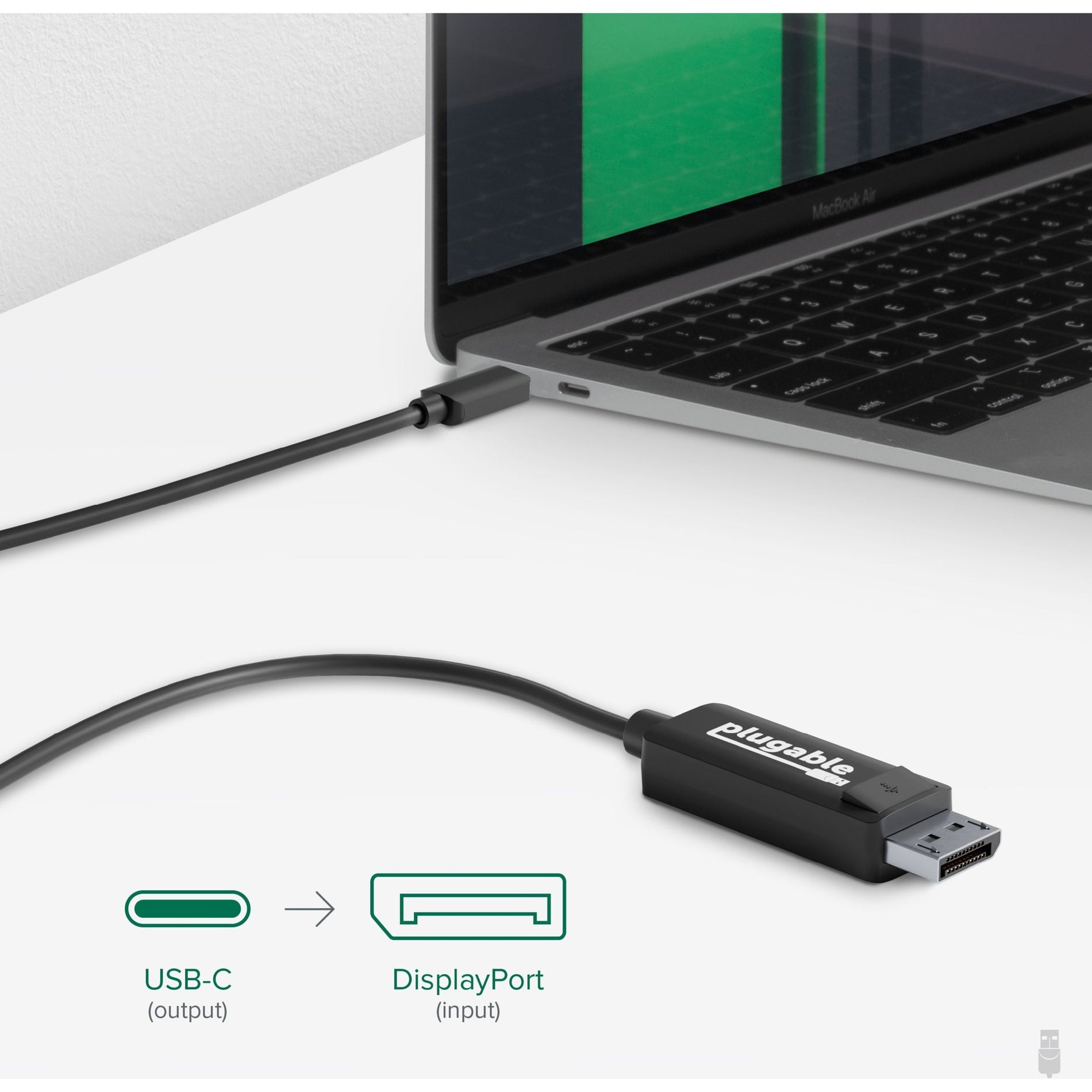 Cable de adaptador Plugable USBC-DP USB-C a DisplayPort 6 pies - Conecta tus dispositivos fácilmente Marca: Plugable