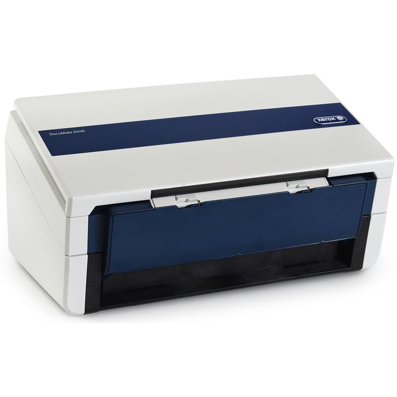 Side view of Xerox DocuMate 6440 scanner showing compact profile and modern design