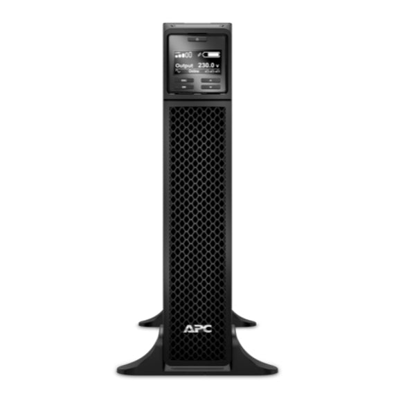 Direct front view of APC Smart-UPS SRT 3000VA highlighting honeycomb ventilation pattern