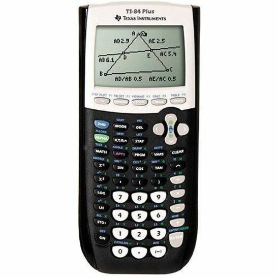 TI-84 Plus calculator showing geometric triangle measurements and proportions-alternate-image2