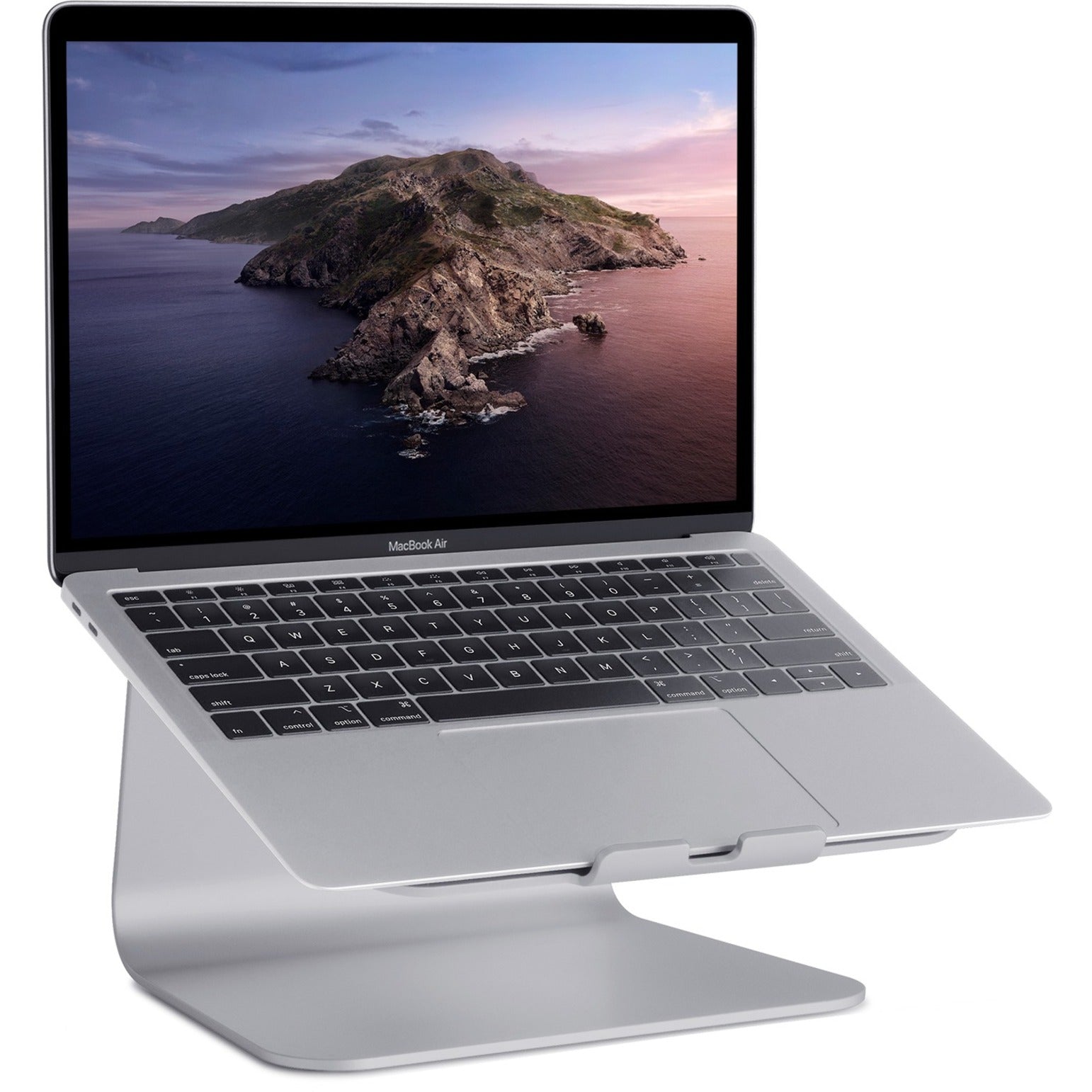 MacBook Air positioned on Rain Design mStand showing elevated angle and ergonomic benefits-alternate-image4