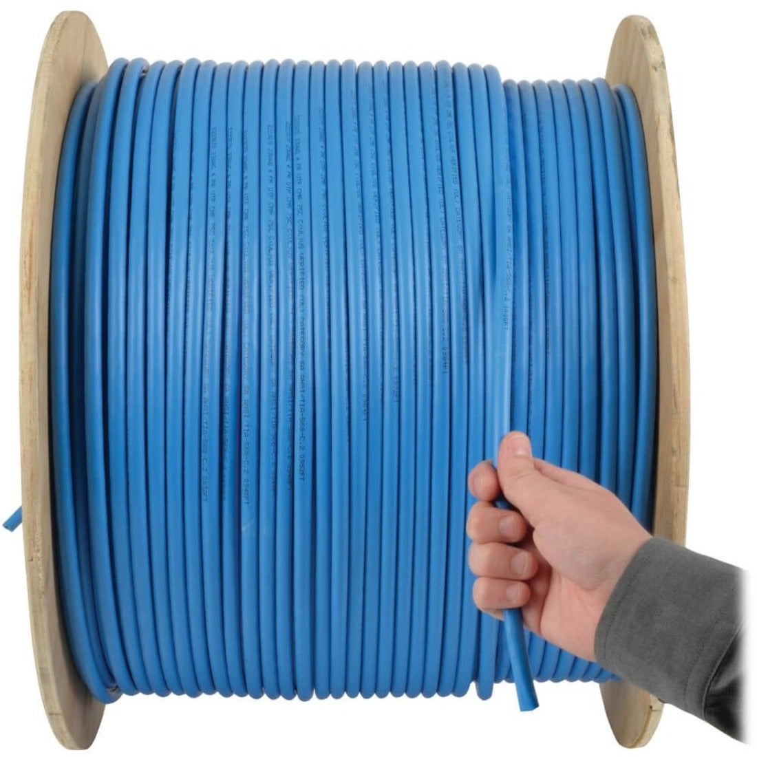 Tripp Lite N024-01K-BL Cat5e 350 MHz Bulk Solid-Core Plenum-Rated PVC Cable, Blue, 1000 ft