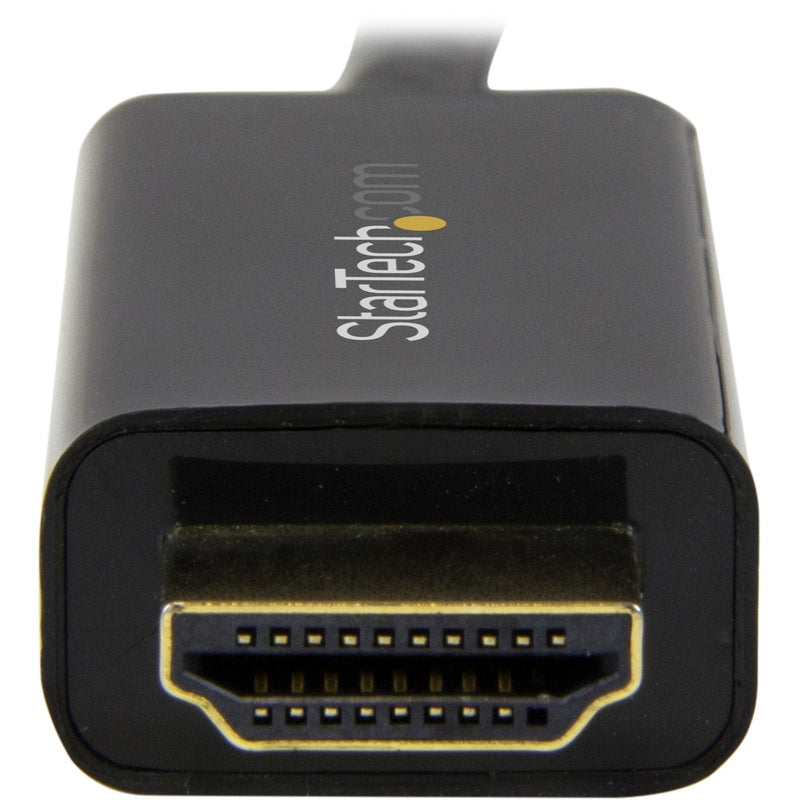 Close-up view of StarTech.com adapter's HDMI connector showing gold-plated pins