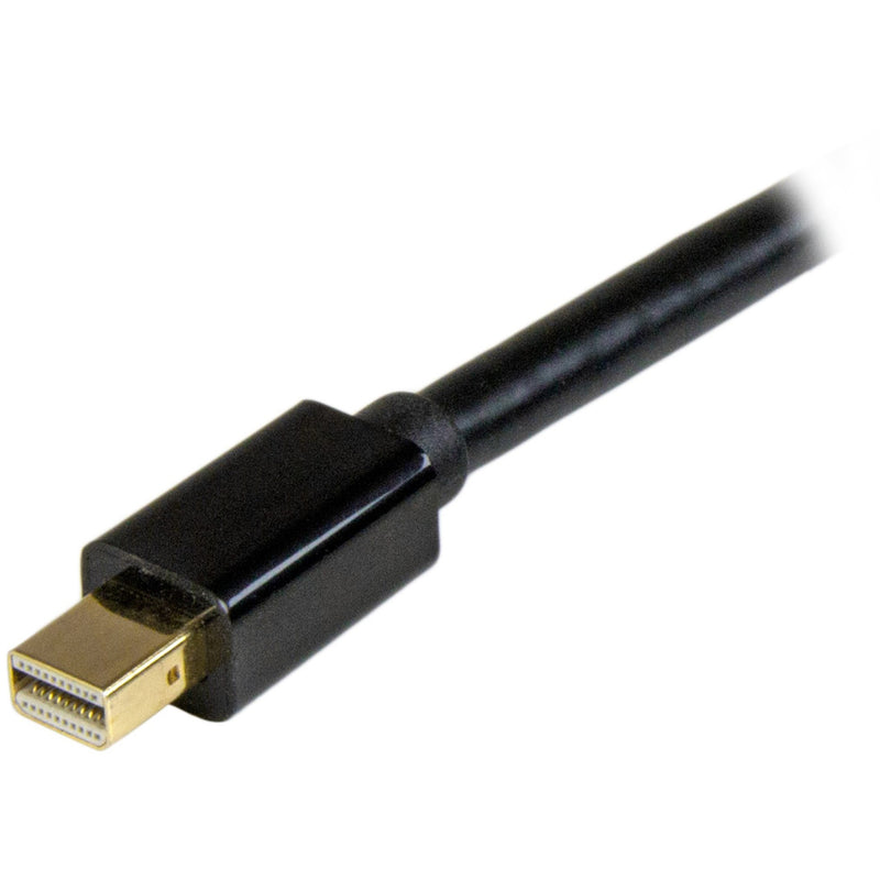 Close-up view of Mini DisplayPort connector showing gold-plated pins and black housing