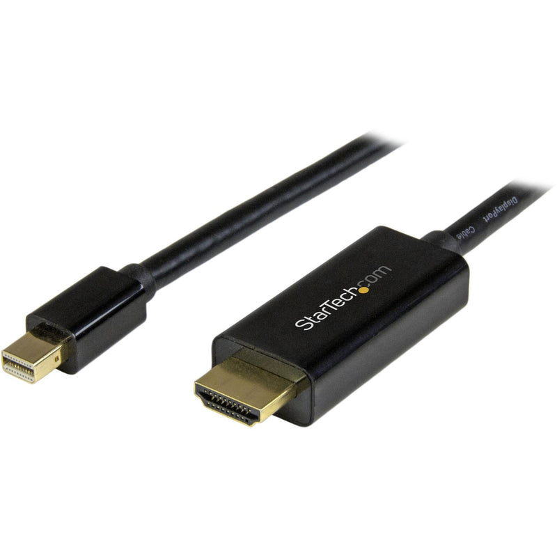 StarTech.com Mini DisplayPort to HDMI adapter cable showing both connector ends with gold-plated contacts