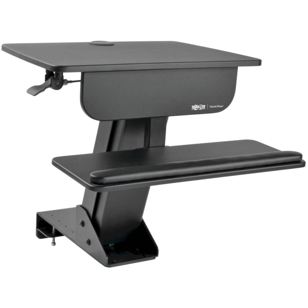 Tripp Lite WWSSDC WorkWise Sit-Stand Desk-Clamp Workstation, Keyboard Tray, Mountable, Heavy Duty, Ergonomic Design