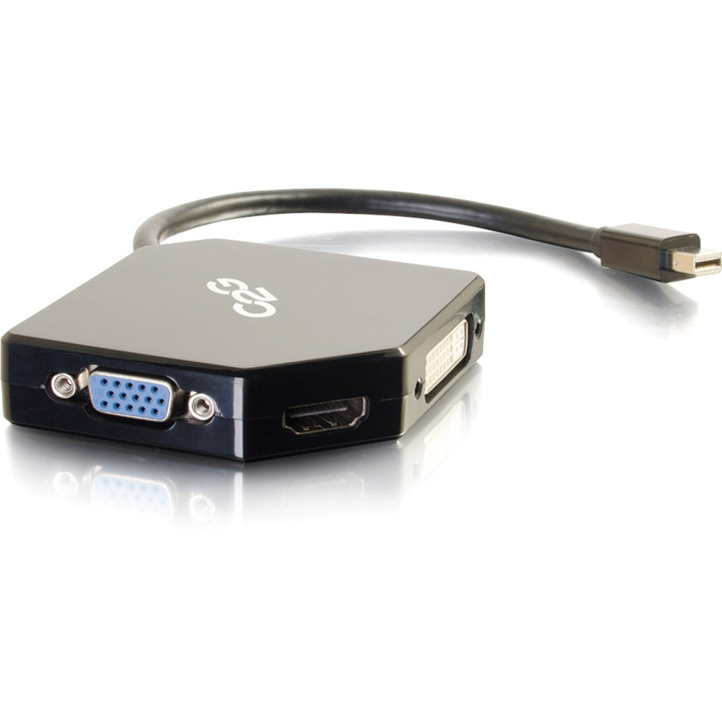 C2G 54341 Mini DisplayPort to HDMI, VGA, or DVI Adapter Converter, 3 Year Warranty, Gold Plated