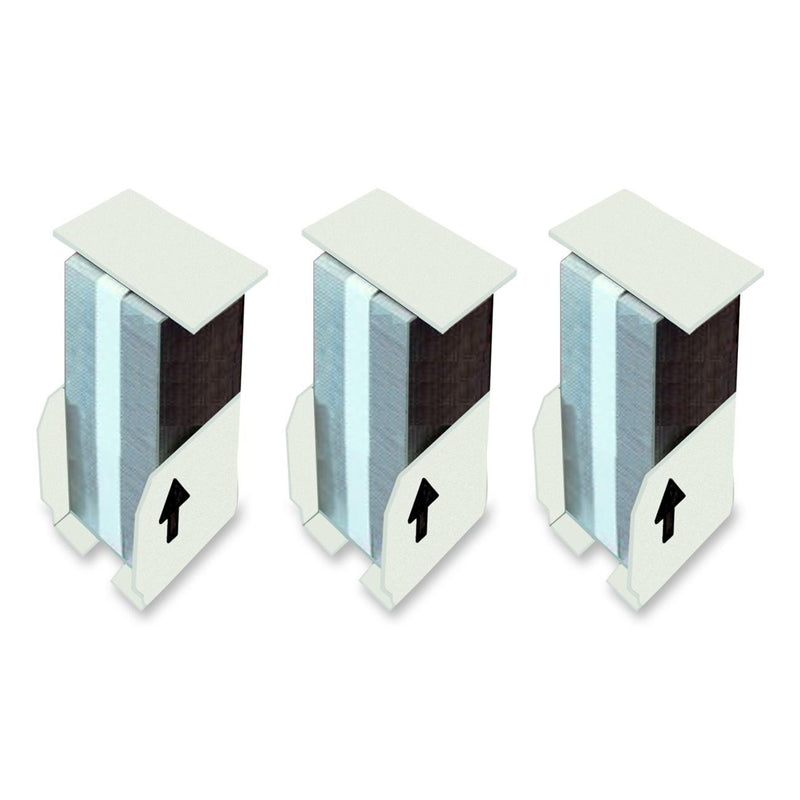 Three white Ricoh Type K staple cartridges showing identical design with black arrow indicators