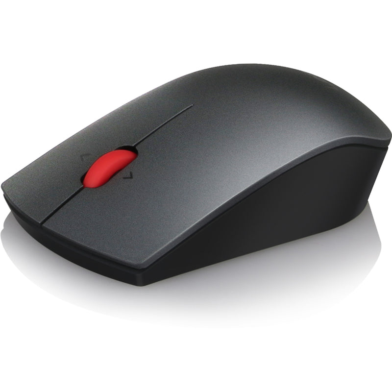 Angled view of Lenovo wireless mouse showing sleek design