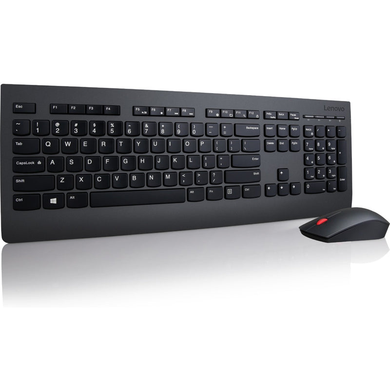 Lenovo Professional Wireless Keyboard and Mouse Combo showing full-size keyboard layout with numeric keypad and wireless mouse