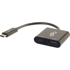 محول متعدد المنافذ USB C إلى HDMI C2G 29531 - يصل إلى 60 واط PD - 4K 30Hz، أسود