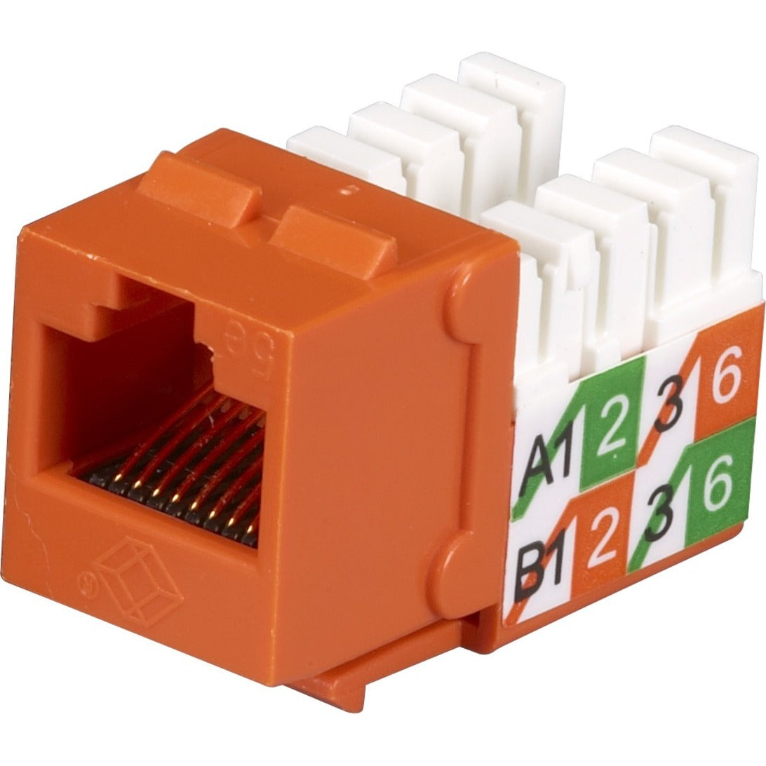 Black Box FMT926-R2 GigaBase2 CAT5e Jack, Universal Wiring, Orange, Single-Pack