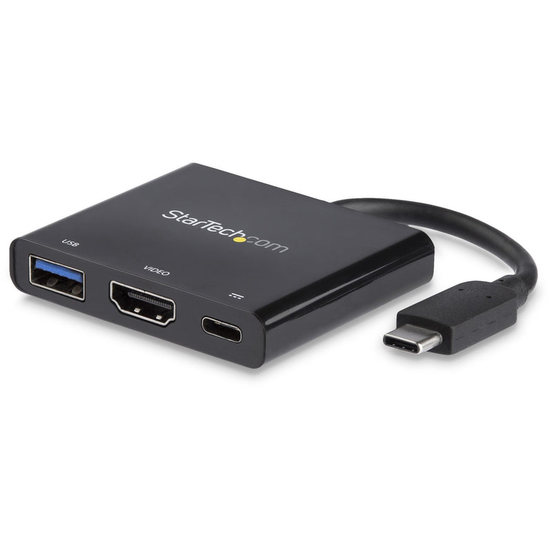 StarTech.com USB-C multifunction adapter showing HDMI, USB-A, and USB-C ports against white background