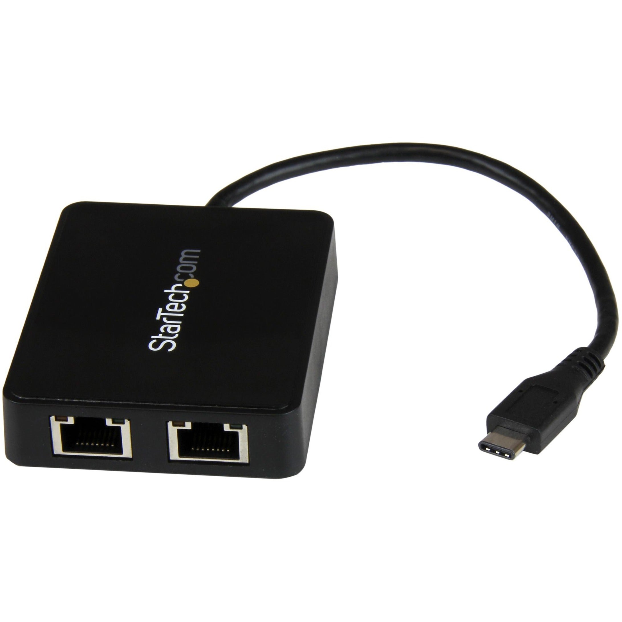 StarTech.com USB C to Dual Gigabit Ethernet Adapter with USB (Type-A) Port