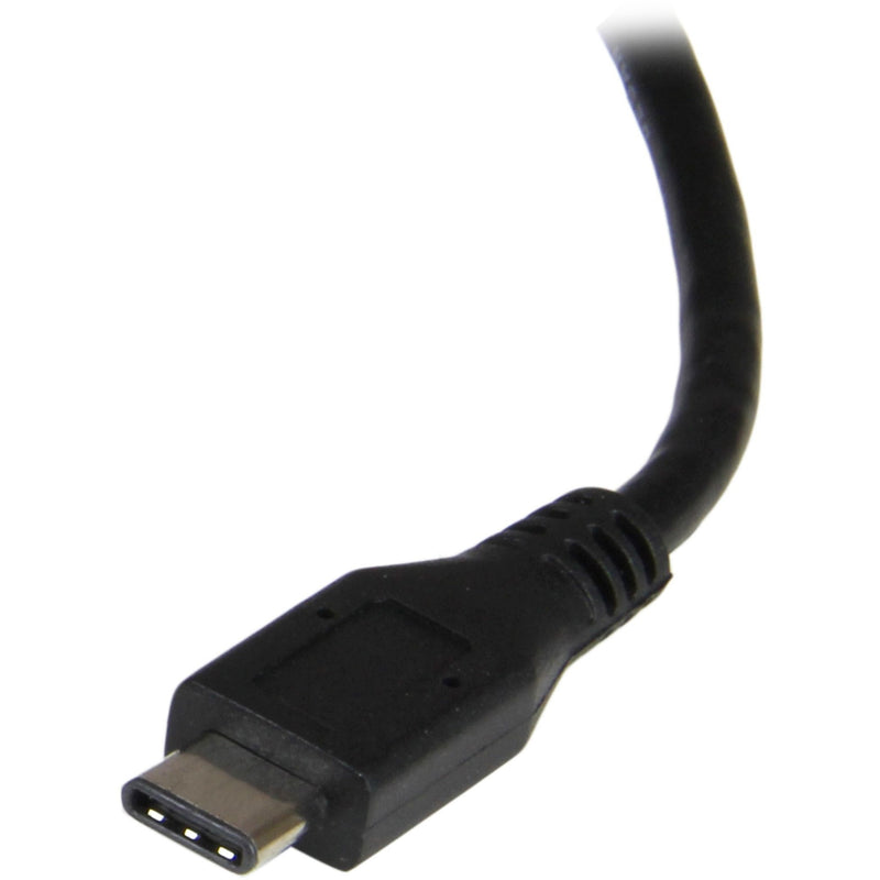 Close-up of USB Type-C connector on StarTech.com network adapter