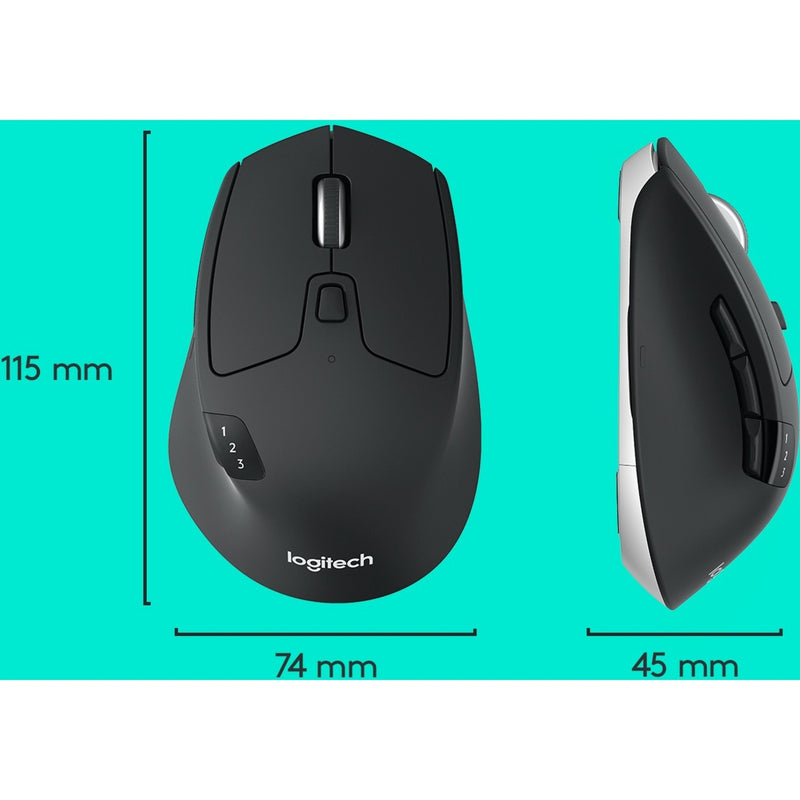 Dimensional diagram of M720 mouse showing measurements