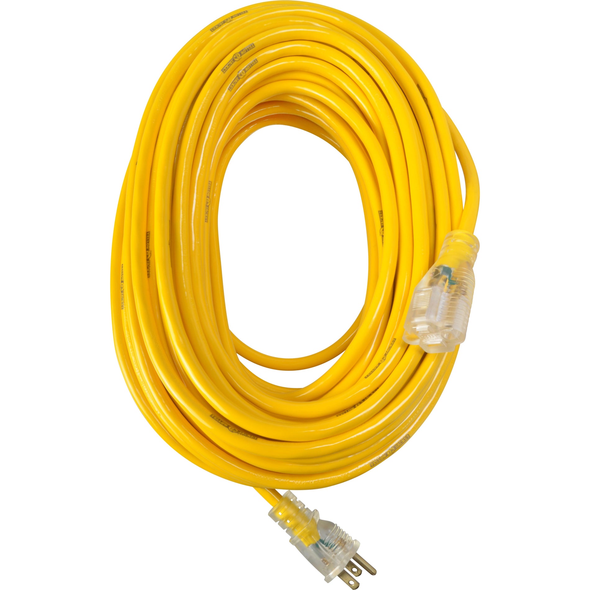 Southwire 2885 Power Extension Cord, 100 ft, 15A, 125V AC, Lifetime Warranty, Yellow