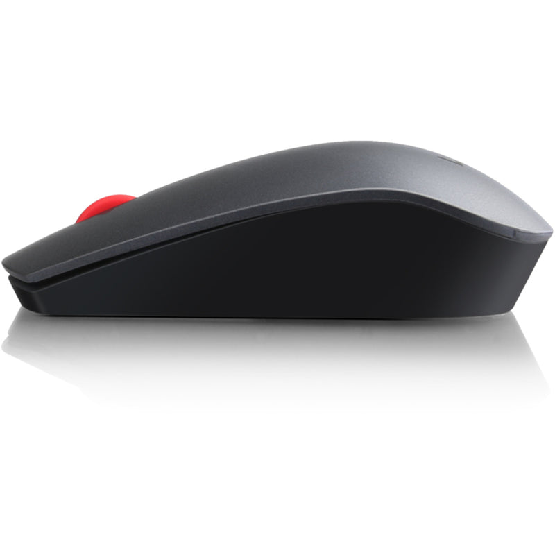 Side profile view of Lenovo Professional Wireless Mouse showing ergonomic slope