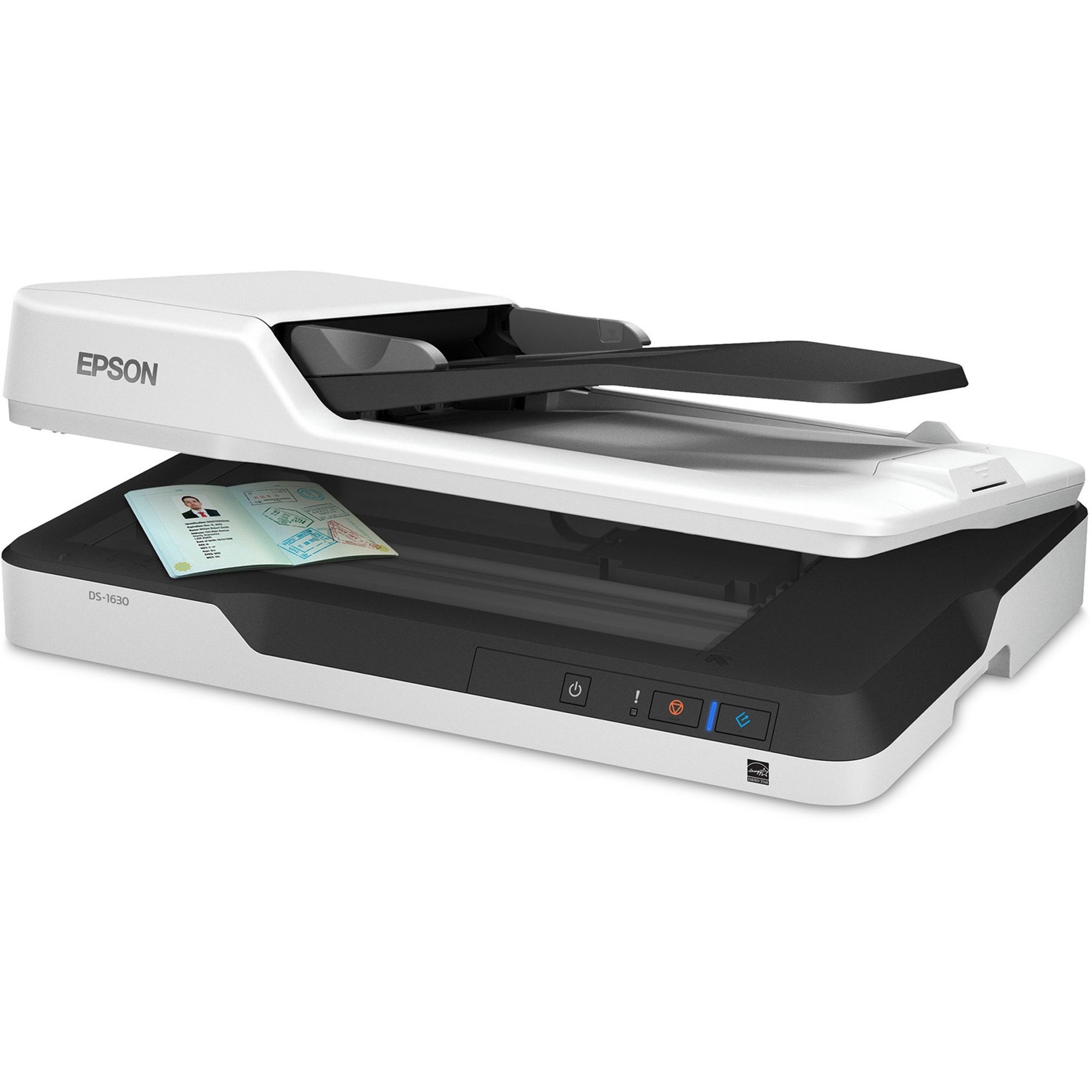 Side angle view of Epson DS-1630 showing dual scanning capabilities-alternate-image4