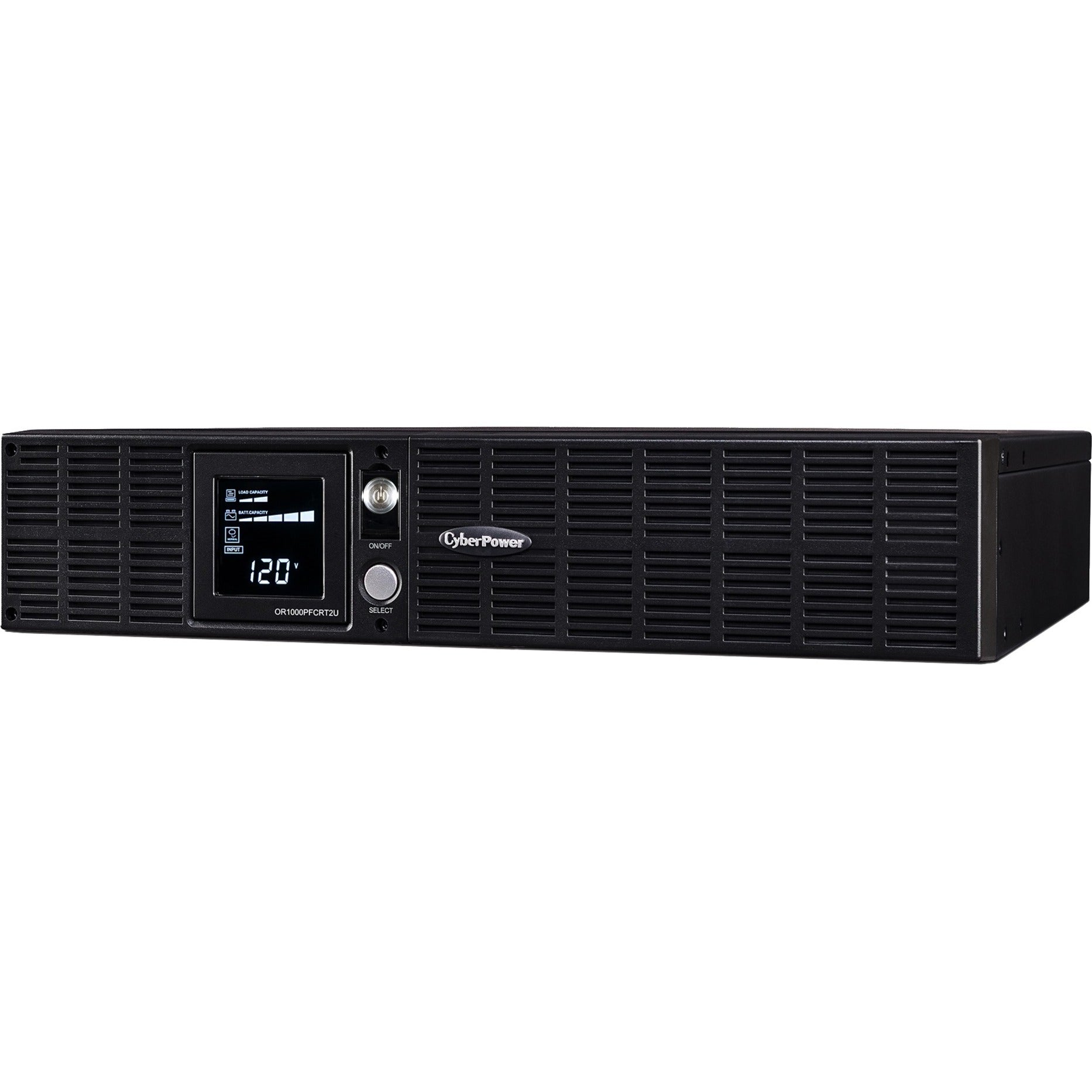 CyberPower OR1000PFCRT2U PFC Sinewave 1000VA Rack-mountable UPS, 3 Year Warranty, Alarm: On Battery, Low Battery, Overload