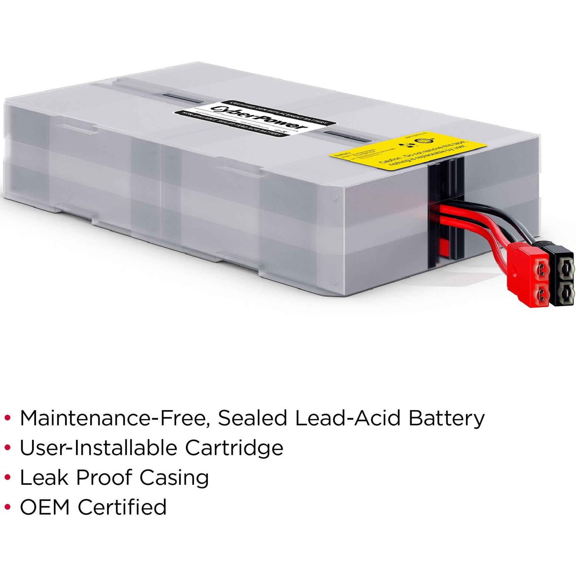 CyberPower RB1270X4G Battery Kit, 12V DC, 7000mAh, Lead Acid, Leak Proof/Sealed