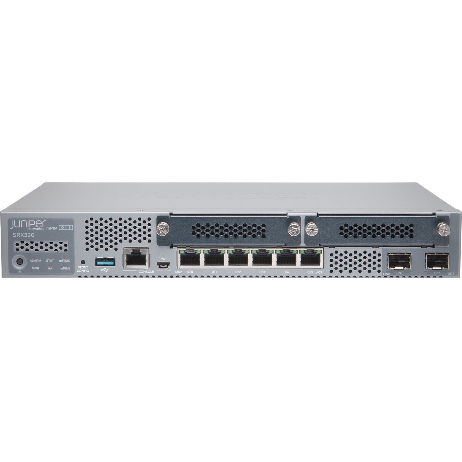 Juniper SRX320-TAA SRX320 Router, Gigabit Ethernet, 6 Ports, 1000Base-T, 1000Base-X, RoHS 2