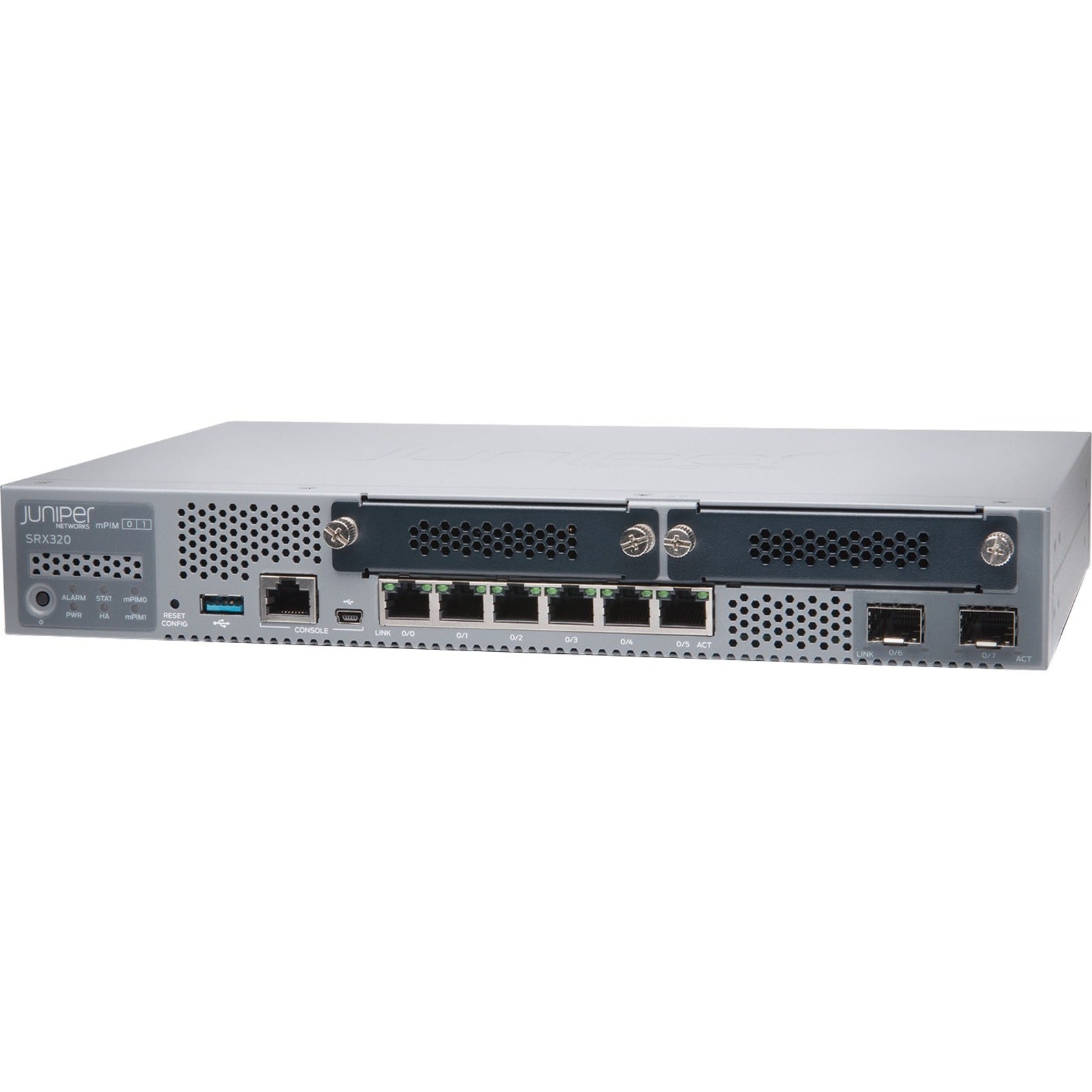 Juniper SRX320-TAA SRX320 Router, Gigabit Ethernet, 6 Ports, 1000Base-T, 1000Base-X, RoHS 2