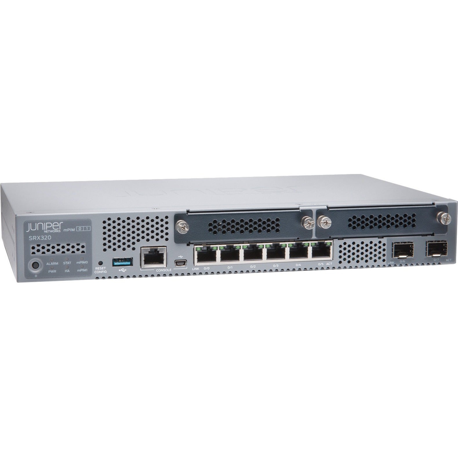 Juniper SRX320-TAA SRX320 Router, Gigabit Ethernet, 6 Ports, 1000Base-T, 1000Base-X, RoHS 2