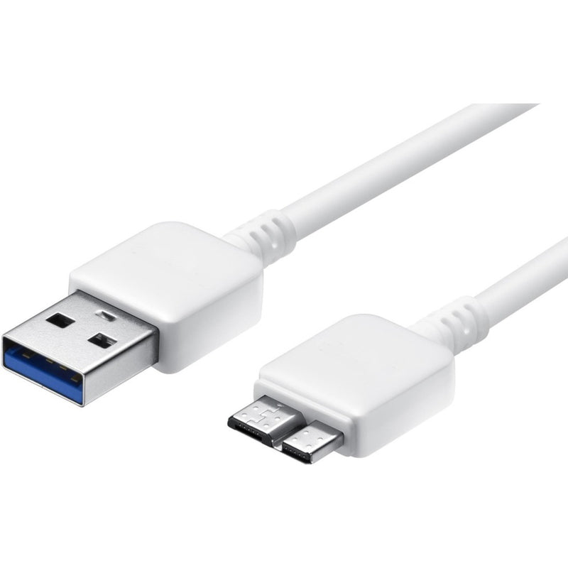 White USB 3.0 to 21-pin data cable showing USB Type-A and proprietary Samsung connectors