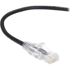 Cable de red UTP de parcheo Cat.6 Slim-Net Black Box C6PC28-BK-10 10 pies con protector anti-enganches tasa de transferencia de datos de 10 Gbit/s garantía de por vida