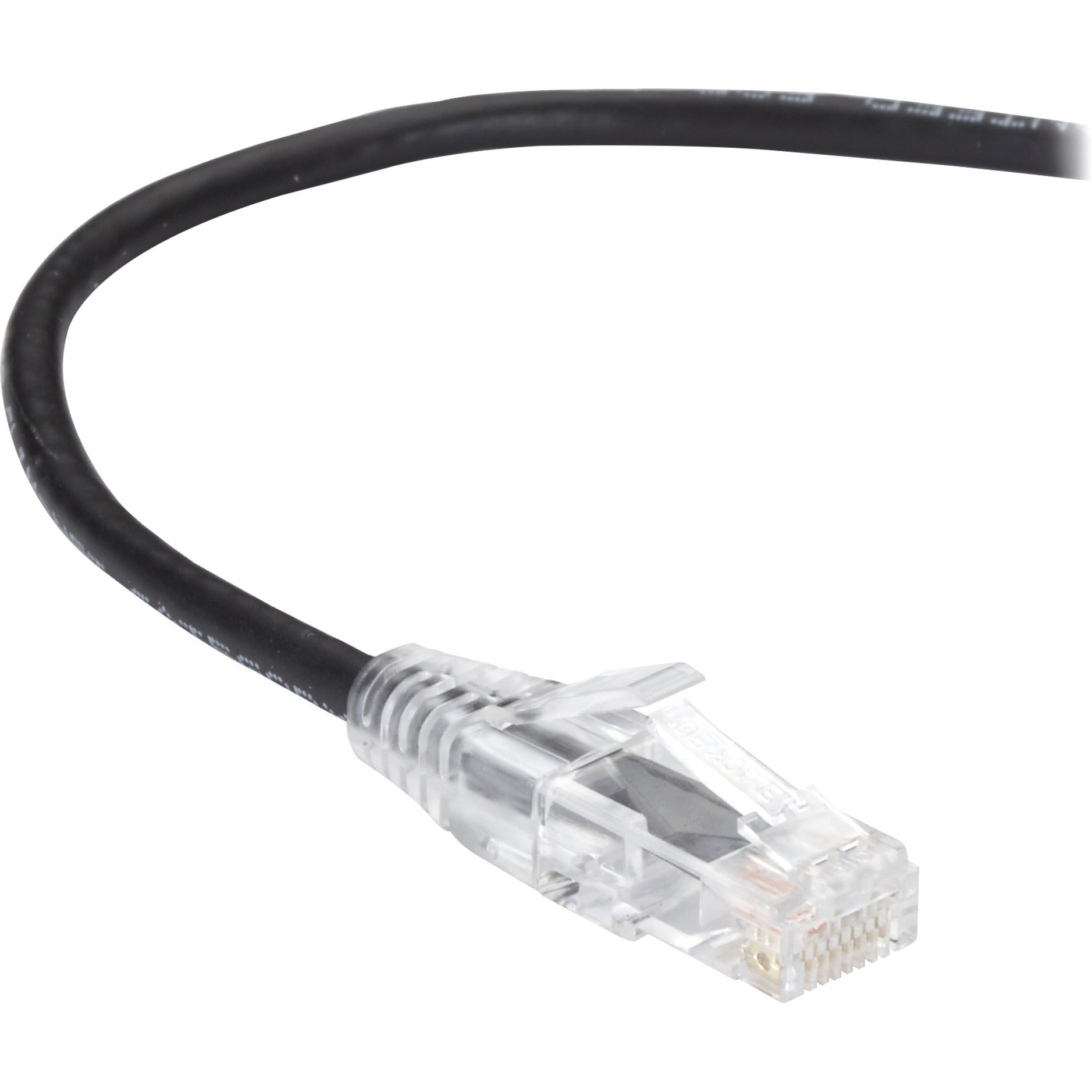 Black Box C6PC28-BK-10 Slim-Net Cat.6 UTP Patch Network Cable, 10 ft, Snagless Boot, 10 Gbit/s Data Transfer Rate, Lifetime Warranty