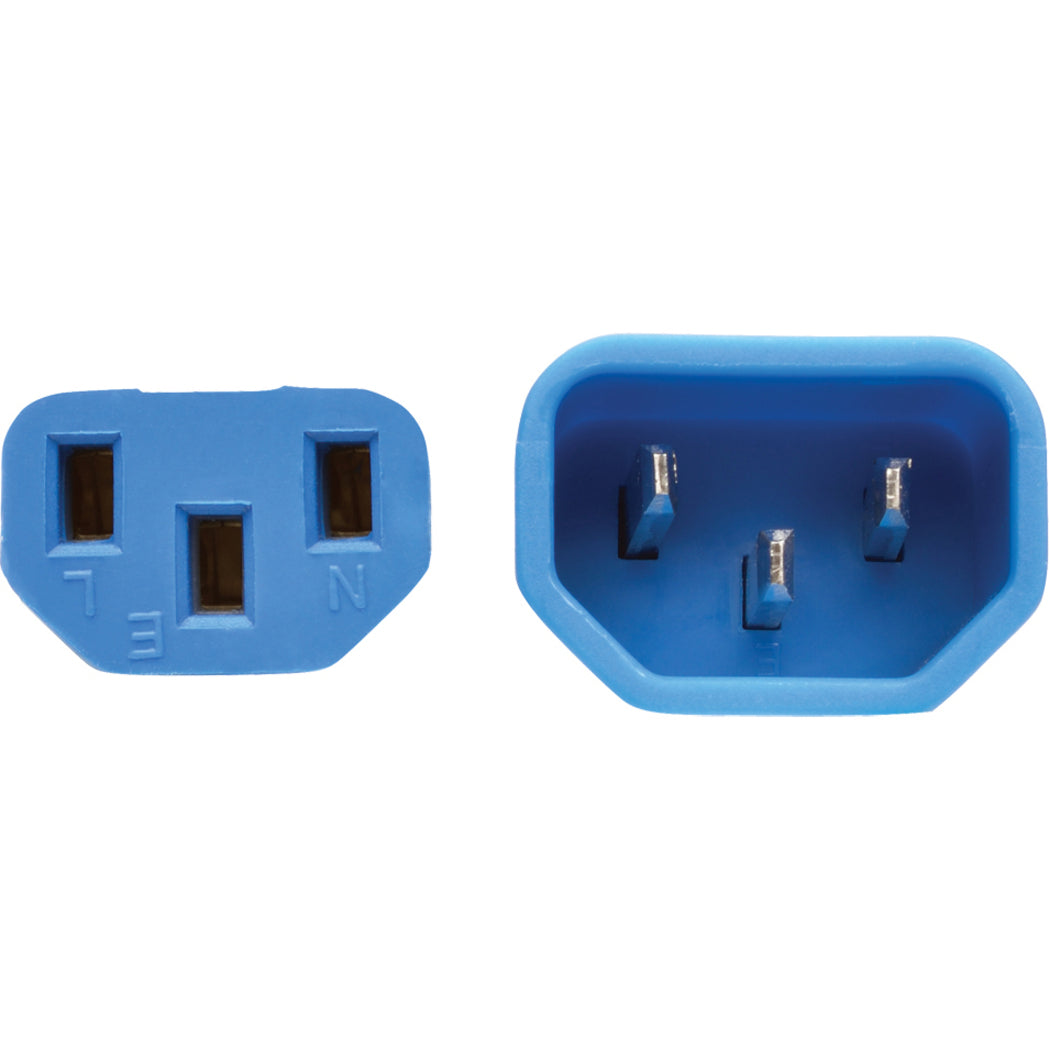 Close-up detail of three-pin configuration on blue power cord connectors-alternate-image3