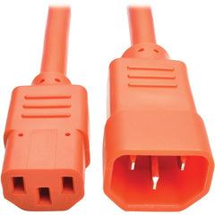 Tripp Lite by Eaton Power Extension Cord, Orange, 3ft, C13/C14 Connectors, 10A 230V, Compatible with Computer, Monitor, Printer, Scanner, Power Supply - P004-003-AOR (Lifetime Warranty)