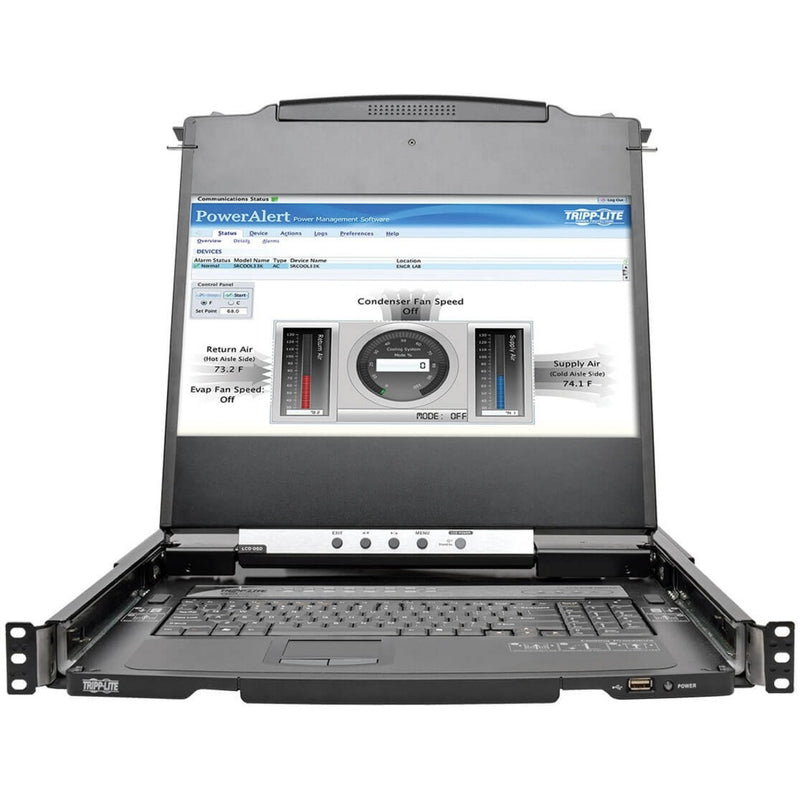 PowerAlert management interface displayed on KVM console screen