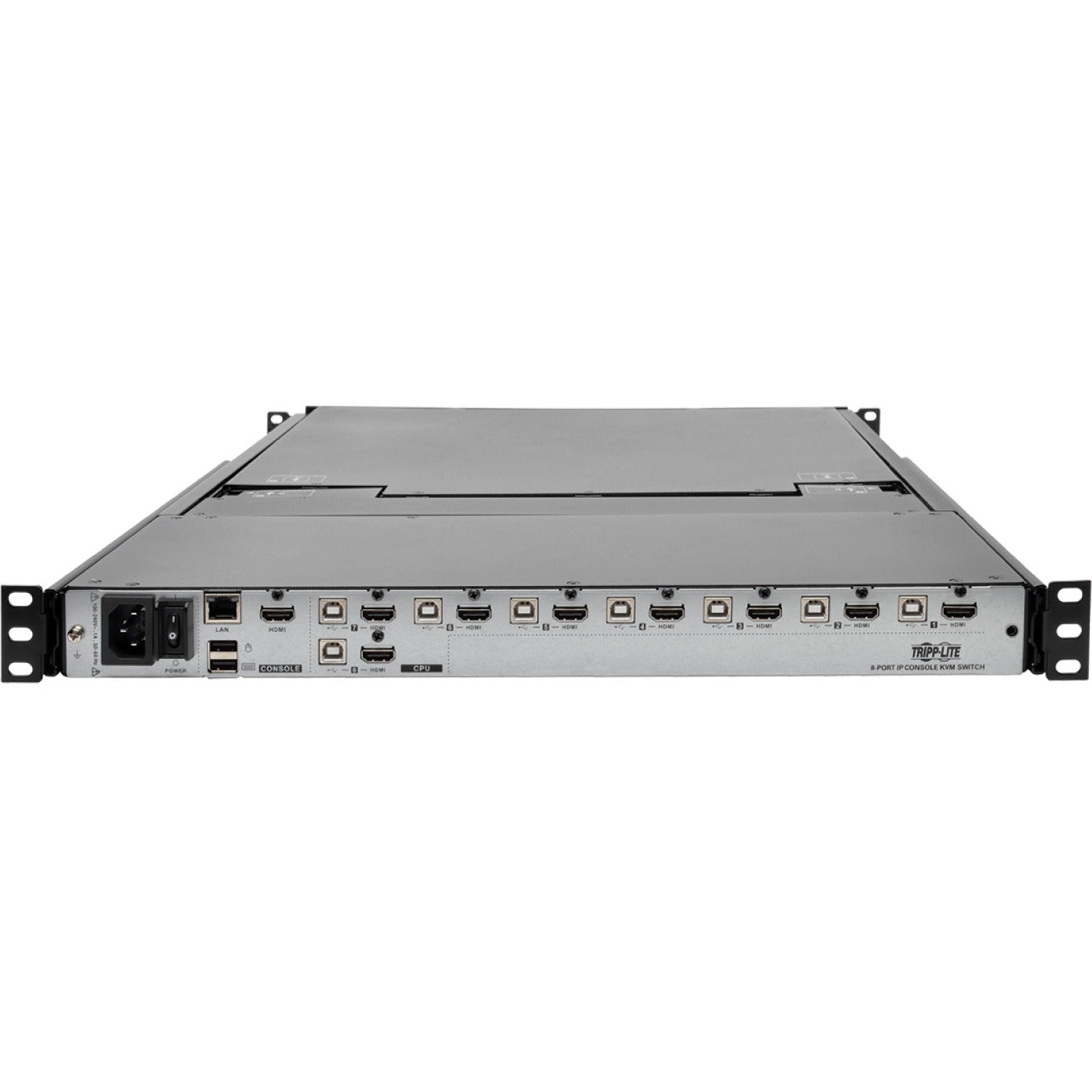 تريب لايت B030-008-17-IP NetDirector 8-Port 1U راك مونت كونسول HDMI KVM التبديل مع شاشة LCD بقياس 17 بوصة و IP، Full HD، لوحة تعمل باللمس، متوافق مع TAA تريب لايت ترجمة اسم العلامة التجارية: الجولة الخفيفة