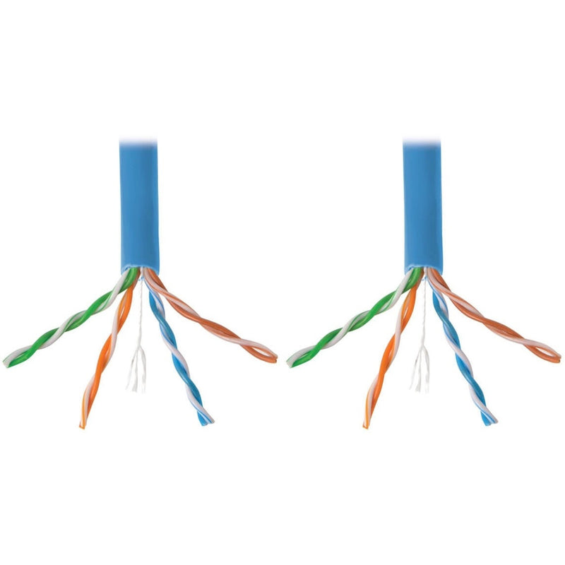 Close-up view of Cat6 cable internal wire pairs showing color coding and construction