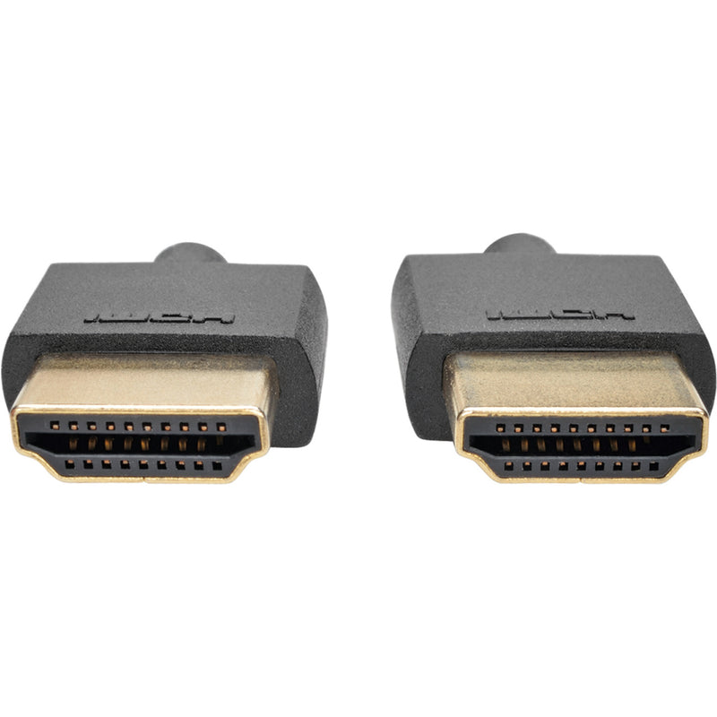 Detailed view of HDMI connector pins showing gold-plated contacts and precise alignment