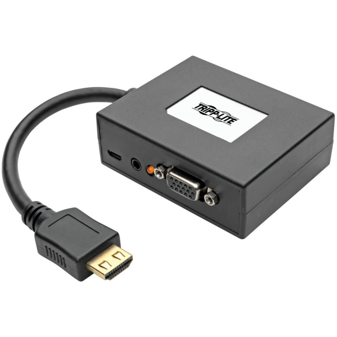 Front view of Tripp Lite HDMI to dual VGA adapter with HDMI input cable-alternate-image1