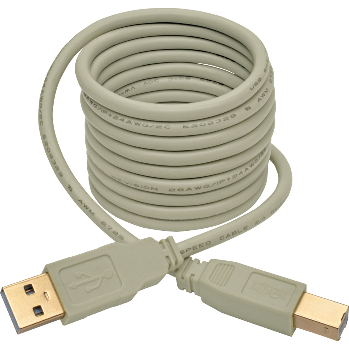 Tripp Lite U022-006-BE USB 2.0 Hi-Speed A/B Cable (M/M), Beige, 6 ft.