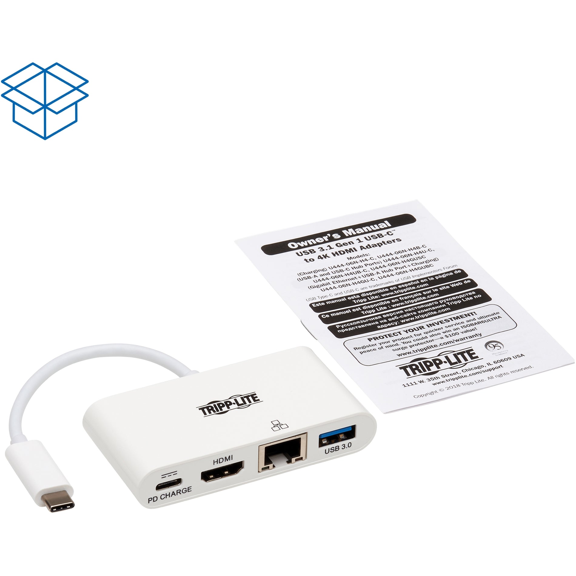 Tripp Lite U444-06N-H4GU-C 도킹 스테이션 USB-A USB-C to HDMI 3년 보증 관련