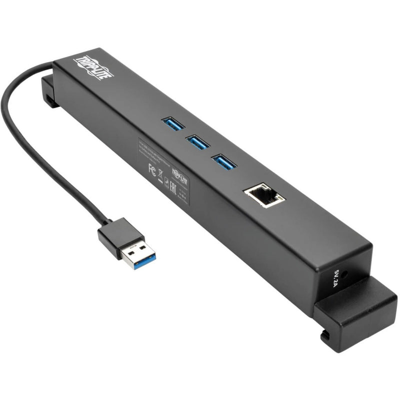 Tripp Lite U342-GU3 USB 3.0 docking station showing three USB ports and Ethernet connection